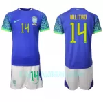 Camisola Brasil Eder Militão 14 Criança Equipamento 2ª Mundial 2022