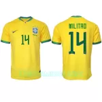 Camisola Brasil Eder Militão 14 Homem Equipamento 1ª Mundial 2022