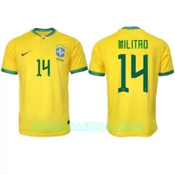 Camisola Brasil Eder Militão 14 Homem Equipamento 1ª Mundial 2022 Camisola Brasil Eder Militão 14 Homem Equipamento 1ª Mundial 2022