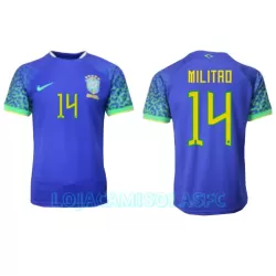 Camisola Brasil Eder Militão 14 Homem Equipamento 2ª Mundial 2022 Camisola Brasil Eder Militão 14 Homem Equipamento 2ª Mundial 2022