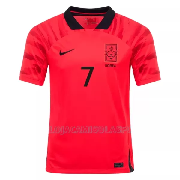 Camisola Coreia do Sul H M SON 7 Homem Equipamento 1ª Mundial 2022