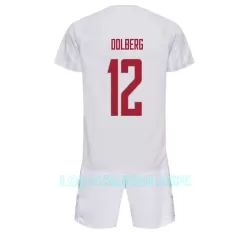 Camisola Dinamarca Kasper Dolberg 12 Criança Equipamento 2ª Mundial 2022