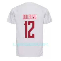 Camisola Dinamarca Kasper Dolberg 12 Homem Equipamento 2ª Mundial 2022