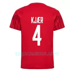 Camisola Dinamarca Simon Kjaer 4 Homem Equipamento 1ª Mundial 2022