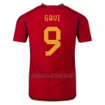 Camisola Espanha GAVI 9 Homem Equipamento 1ª Mundial 2022