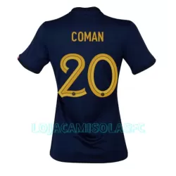 Camisola França Kingsley Coman 20 Mulher Equipamento 1ª Mundial 2022 Camisola França Kingsley Coman 20 Mulher Equipamento 1ª Mundial 2022