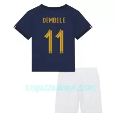 Camisola França Ousmane Dembele 11 Criança Equipamento 1ª Mundial 2022