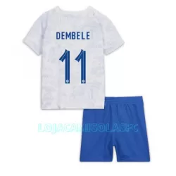 Camisola França Ousmane Dembele 11 Criança Equipamento 2ª Mundial 2022