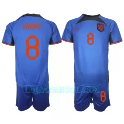 Camisola Holanda Cody Gakpo 8 Criança Equipamento 2ª Mundial 2022