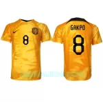 Camisola Holanda Cody Gakpo 8 Homem Equipamento 1ª Mundial 2022