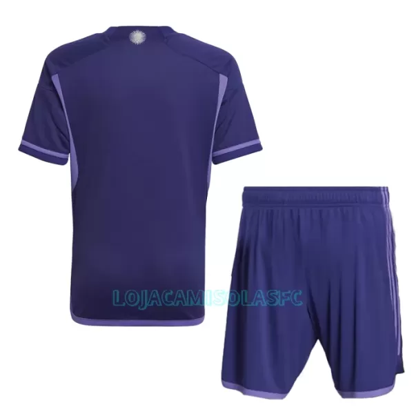 Camisola Argentina 3 Star Criança Equipamento 2ª Mundial 2022
