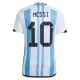 Camisola Argentina 3 Star MESSI 10 Criança Equipamento 1ª Mundial 2022