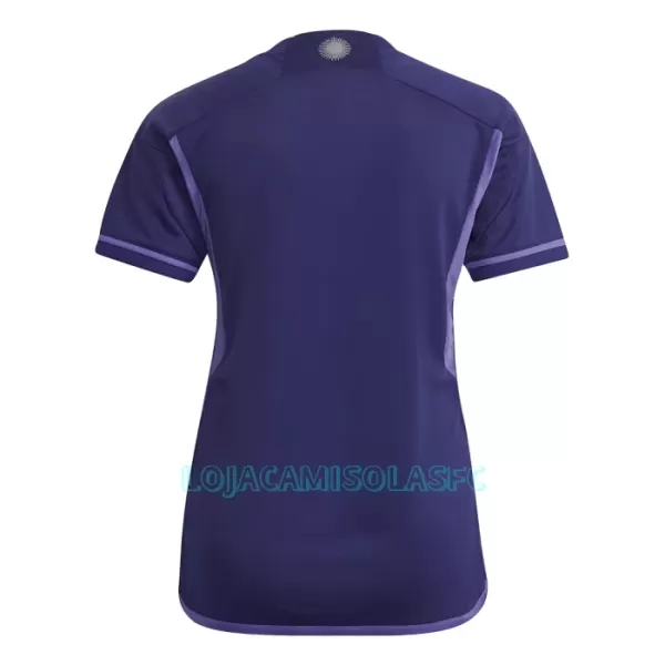 Camisola Argentina 3 Star Mulher Equipamento 2ª Mundial 2022