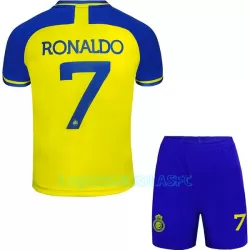 Camisola Al Nassr Ronaldo 7 Criança Equipamento 1ª 2022/23 Camisola Al Nassr Ronaldo 7 Criança Equipamento 1ª 2022/23