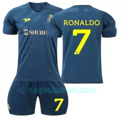 Camisola Al Nassr Ronaldo 7 Criança Equipamento 2ª 2022/23 Camisola Al Nassr Ronaldo 7 Criança Equipamento 2ª 2022/23