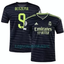 Camisola Real Madrid BENZEMA 9 Homem Equipamento 3ª 2022/23 Camisola Real Madrid BENZEMA 9 Homem Equipamento 3ª 2022/23