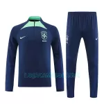 Sweat de Treino Brasil Homem Quarto-Zíper 2022 Navy