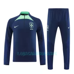 Sweat de Treino Brasil Homem Quarto-Zíper 2022 Navy Sweat de Treino Brasil Homem Quarto-Zíper 2022 Navy