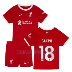 Camisola Liverpool Gakpo 18 Criança Equipamento 1ª 2023/24 Camisola Liverpool Gakpo 18 Criança Equipamento 1ª 2023/24