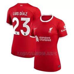 Camisola Liverpool Luis Díaz 23 Mulher Equipamento 1ª 2023/24 Camisola Liverpool Luis Díaz 23 Mulher Equipamento 1ª 2023/24