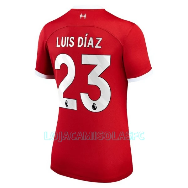 Camisola Liverpool Luis Díaz 23 Mulher Equipamento 1ª 2023/24