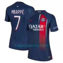 Camisola Paris Saint-Germain Mbappé 7 Mulher Equipamento 1ª 2023/24 Camisola Paris Saint-Germain Mbappé 7 Mulher Equipamento 1ª 2023/24