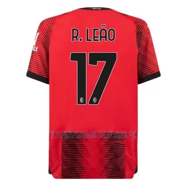 Camisola AC Milan R. Leao 17 Criança Equipamento 1ª 2023/24
