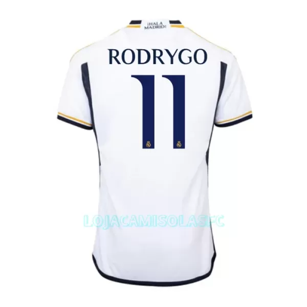 Camisola Real Madrid Rodrygo 11 Criança Equipamento 1ª 2023/24