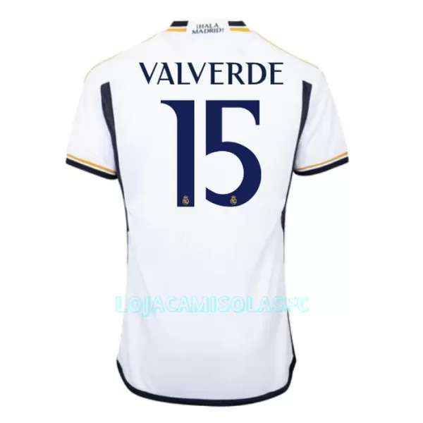 Camisola Real Madrid Valverde 15 Criança Equipamento 1ª 2023/24