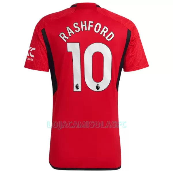 Camisola Manchester United Rashford 10 Homem Equipamento 1ª 2023/24