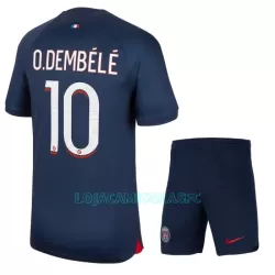Camisola Paris Saint-Germain Dembele 10 Criança Equipamento 1ª 2023/24 Camisola Paris Saint-Germain Dembele 10 Criança Equipamento 1ª 2023/24