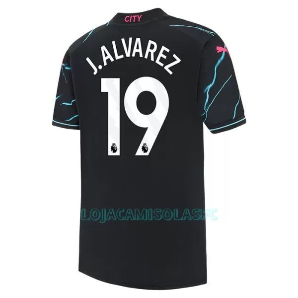 Camisola Manchester City J. Alvarez 19 Criança Equipamento 3ª 2023/24