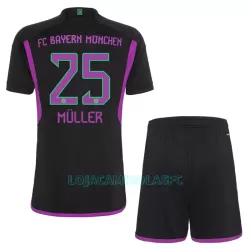 Camisola FC Bayern de Munique Müller 25 Criança Equipamento 2ª 2023/24 Camisola FC Bayern de Munique Müller 25 Criança Equipamento 2ª 2023/24
