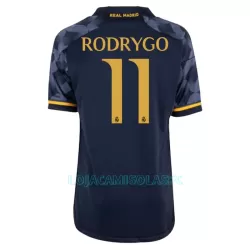 Camisola Real Madrid Rodrygo 11 Criança Equipamento 2ª 2023/24