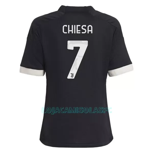 Camisola Juventus Chiesa 7 Criança Equipamento 3ª 2023/24