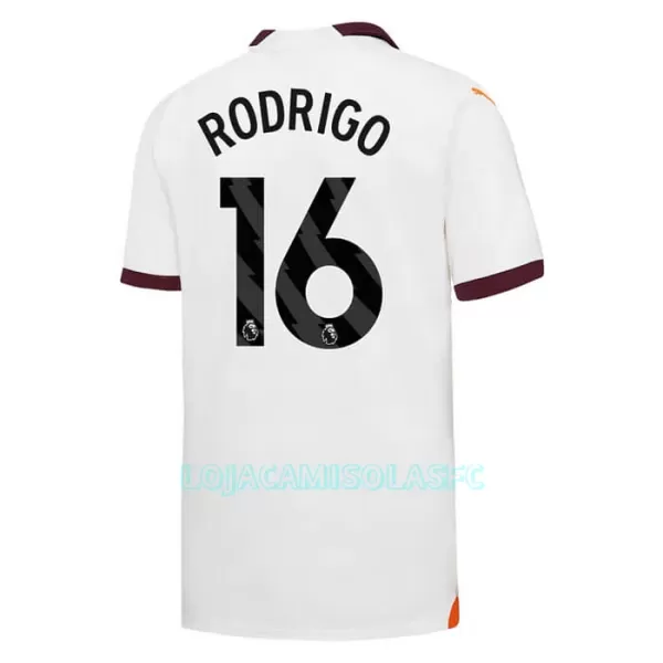 Camisola Manchester City Rodrigo 16 Criança Equipamento 2ª 2023/24