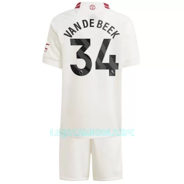 Camisola Manchester United Van De Beek 34 Criança Equipamento 3ª 2023/24