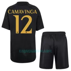 Camisola Real Madrid Camavinga 12 Criança Equipamento 3ª 2023/24 Camisola Real Madrid Camavinga 12 Criança Equipamento 3ª 2023/24