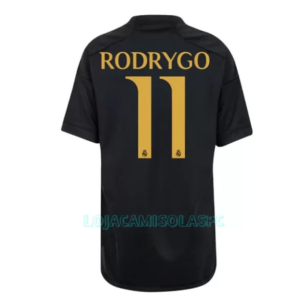 Camisola Real Madrid Rodrygo 11 Criança Equipamento 3ª 2023/24