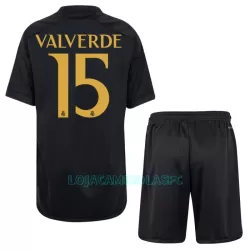 Camisola Real Madrid Valverde 15 Criança Equipamento 3ª 2023/24 Camisola Real Madrid Valverde 15 Criança Equipamento 3ª 2023/24