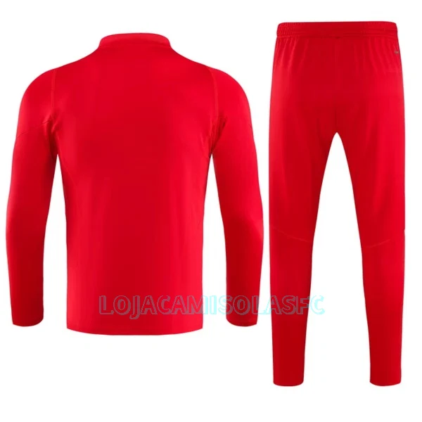 Sweat de Treino Conjunto CR Flamengo Homem Quarto-Zíper 2023/24 Vermelha