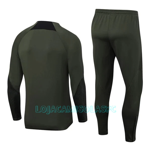 Sweat de Treino Conjunto FC Barcelona Homem Quarto-Zíper 2023/24 Verde