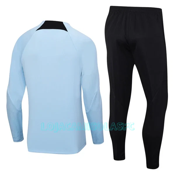 Sweat de Treino Conjunto Inter Milan Homem Quarto-Zíper 2023/24 Azul