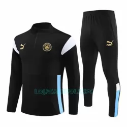 Sweat de Treino Conjunto Manchester City Homem Quarto-Zíper 2023/24 Preta