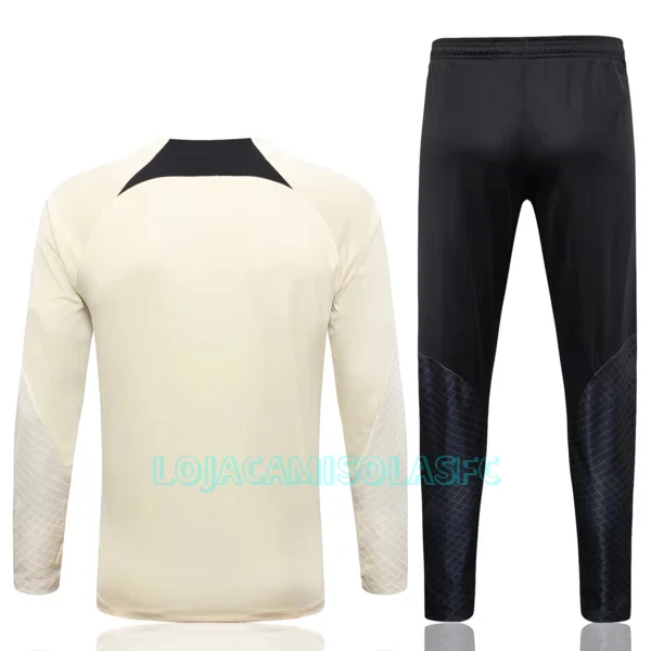 Sweat de Treino Conjunto Paris Saint-Germain Homem Quarto-Zíper 2023/24 Creme