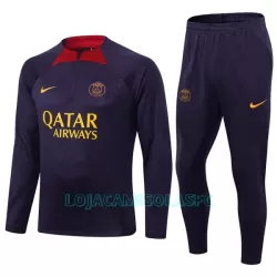 Sweat de Treino Conjunto Paris Saint-Germain Homem Quarto-Zíper 2023/24 Roxo Sweat de Treino Conjunto Paris Saint-Germain Homem Quarto-Zíper 2023/24 Roxo