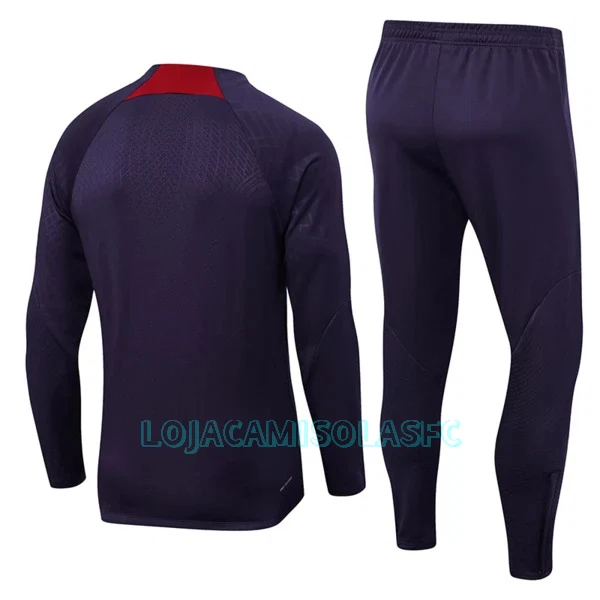 Sweat de Treino Conjunto Paris Saint-Germain Homem Quarto-Zíper 2023/24 Roxo