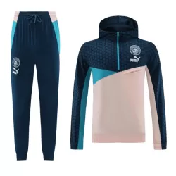 Capuz Conjunto de Moletom de Treino Manchester City Homem Quarto-Zíper 2023/24 Creme Capuz Conjunto de Moletom de Treino Manchester City Homem Quarto-Zíper 2023/24 Creme