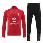 Conjunto de Moletom de Treino AC Milan Homem Quarto-Zíper 2023/24 Vermelha