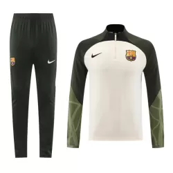 Conjunto de Moletom de Treino Barcelona Homem Quarto-Zíper 2023/24 Creme Conjunto de Moletom de Treino Barcelona Homem Quarto-Zíper 2023/24 Creme